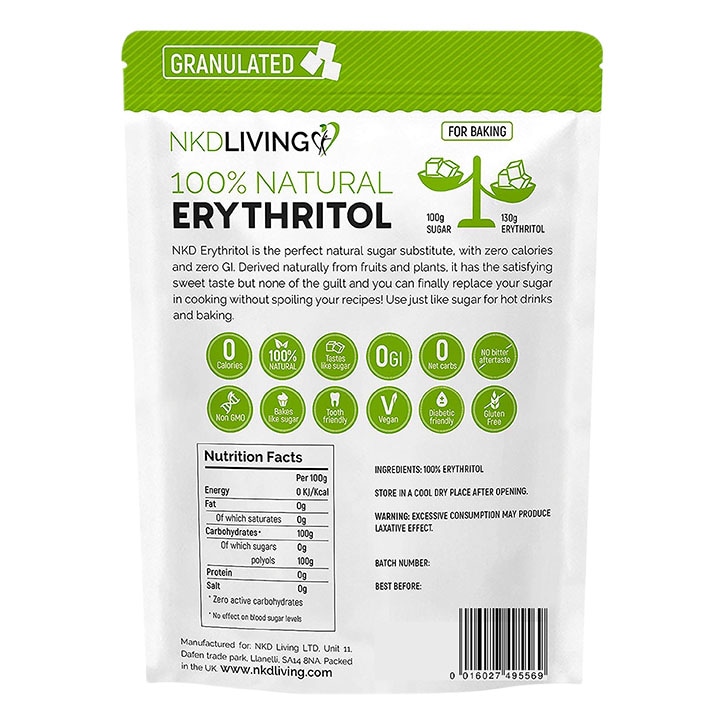 NKD Living Natural Erythritol Granulated Natural Sweetener 300g-2
