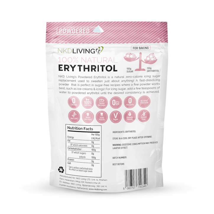 NKD Living Erythritol Powdered Natural Icing Sugar Alternative 200g image 2