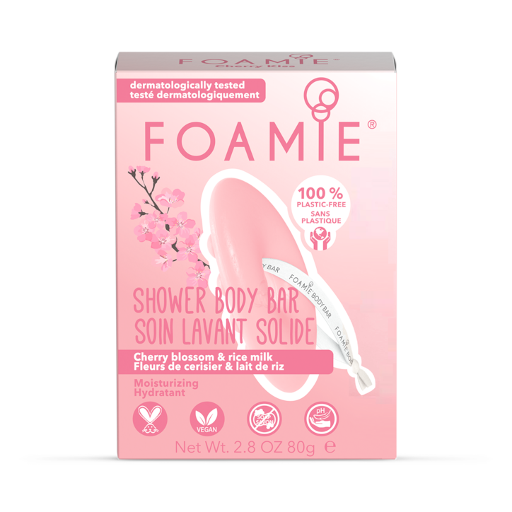 Foamie Shower Cherry Blossom & Rice Milk Body Bar 80G image 1