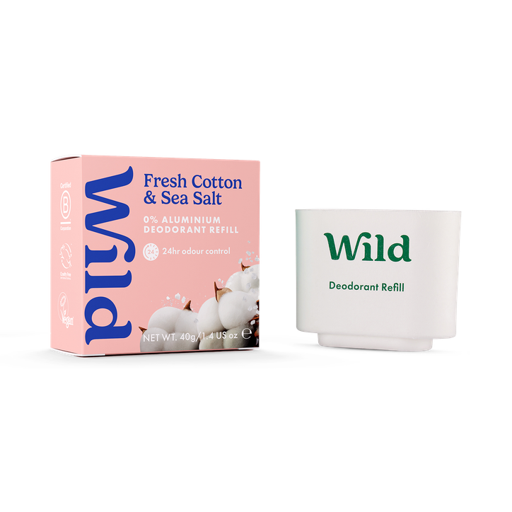 Wild Fresh Cotton & Sea Salt Natural Deodorant Refill 40G