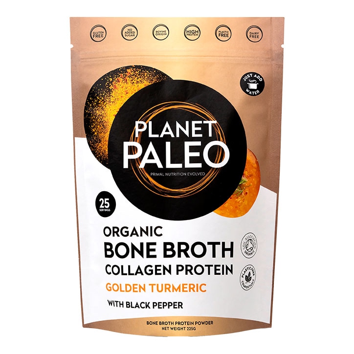 Planet Paleo Organic Bone Broth Collagen Protein 225g - Golden Turmeric-1