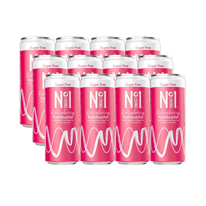 No.1 Living Raspberry Sugar Free Kombucha Full Box 12 x 250ml image 1