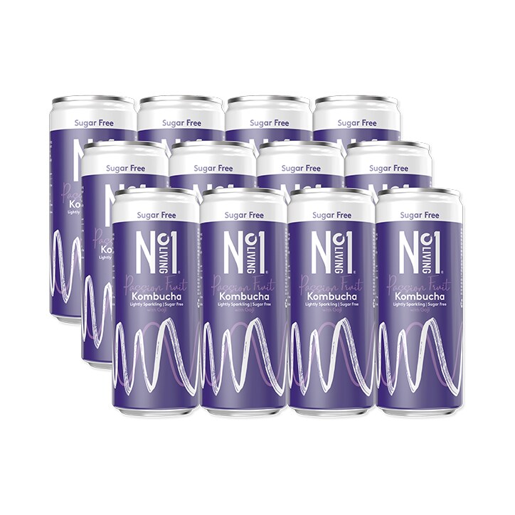 No.1 Living Passionfruit Sugar Free Kombucha Full Box 12 x 250ml image 1