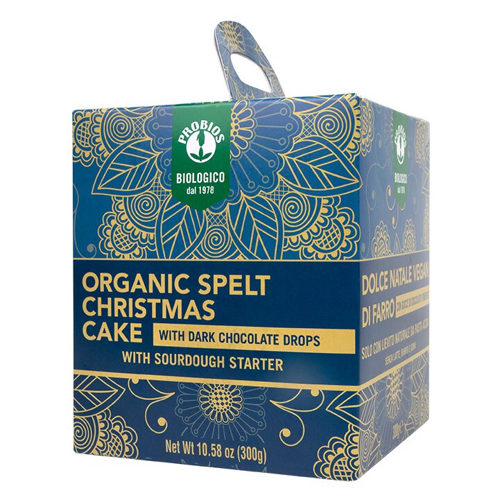 Probios Organic Spelt Christmas Cake with Dark Chocolate Drops 300g image 1