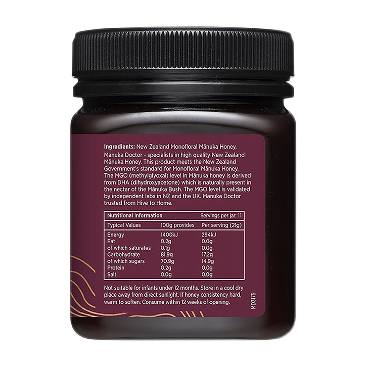 Manuka Doctor Premium Monofloral Manuka Honey MGO 1100 250g image 2