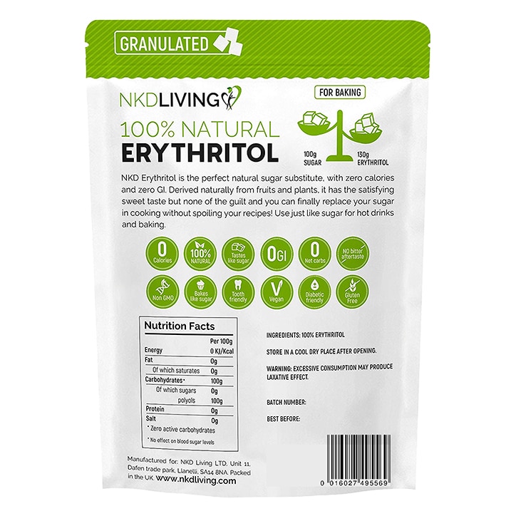 NKD Living Erythritol Granulated Natural Sugar Alternative 1kg
