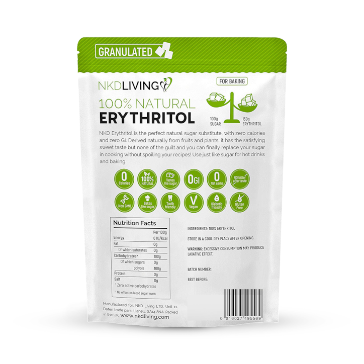 NKD Living Erythritol Granulated Natural Sugar Alternative 1kg image 2