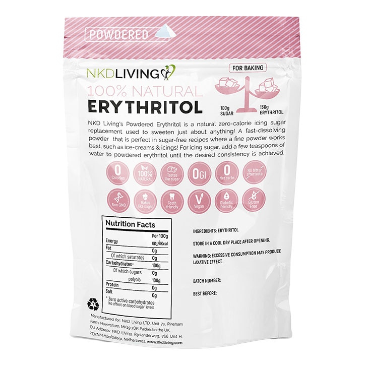 NKD Living Erythritol - Natural Icing Sugar Alternative 1kg