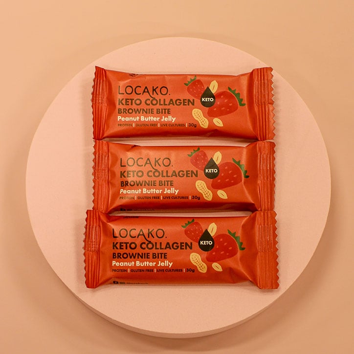 Locako Keto Collagen Brownie Bite Peanut Butter Jelly 30g-3