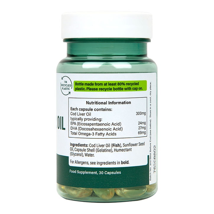H&B Value Pure Cod Liver Oil 300mg 30 Capsules image 3