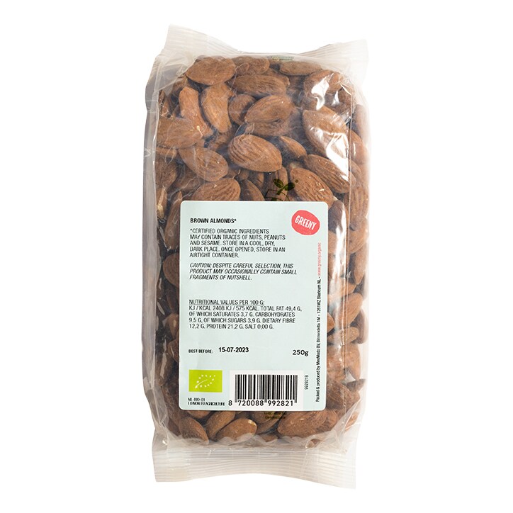 Greeny Organic Almonds Brown 250g