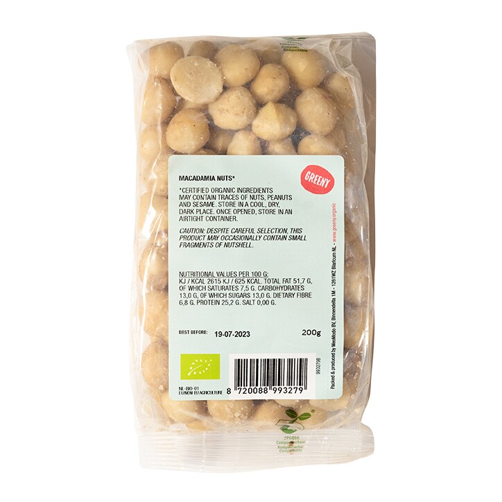Greeny Organic Macadamia Nuts 200g image 2