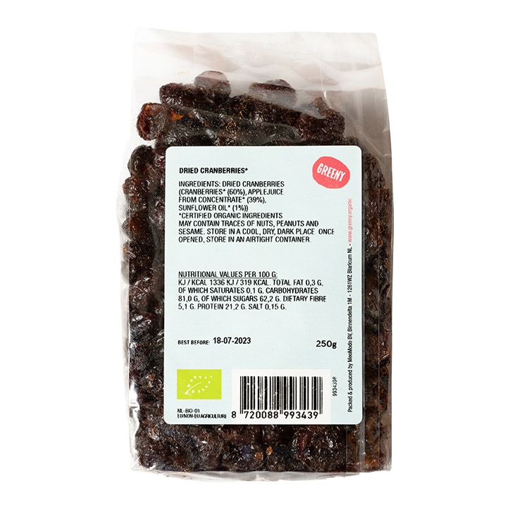 Greeny Organic Cranberries 250g image 2
