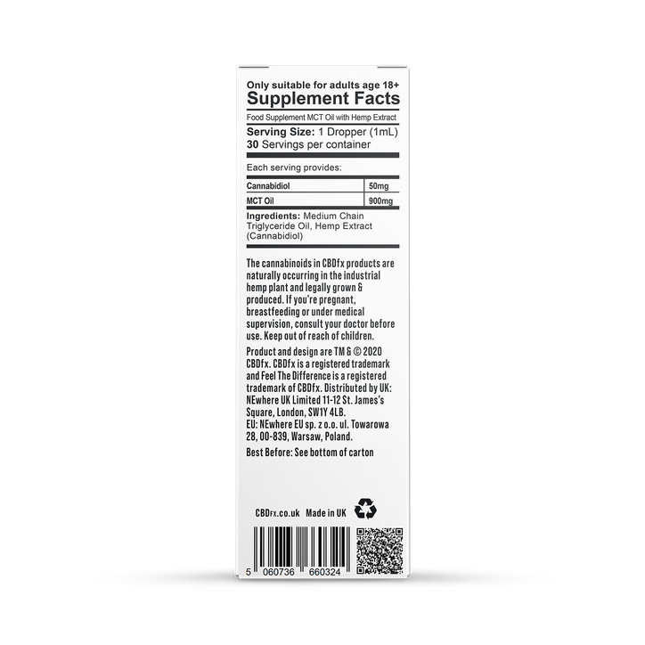 CBDfx 1500mg CBD Oil Natural Flavour 30ml image 2