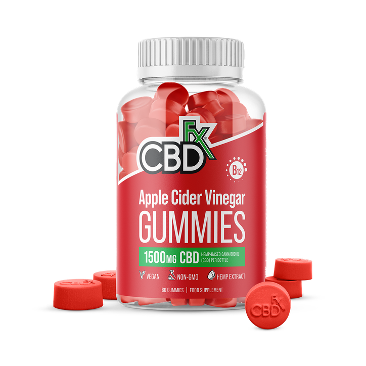 CBDfx Apple Cider Vinegar & Vitamin B12 CBD Gummies 1500mg 60 Gummies image 1