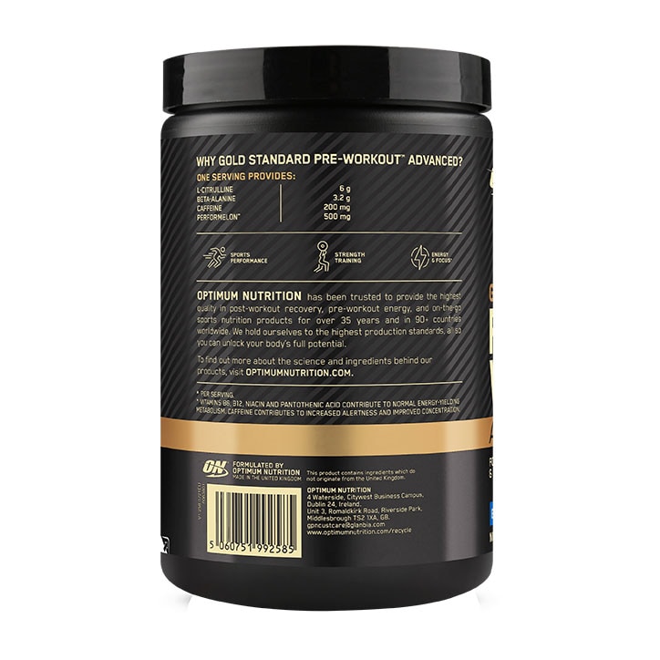 Optimum Nutrition Gold Standard Pre-Workout Advanced Blue Raspberry 420g-3