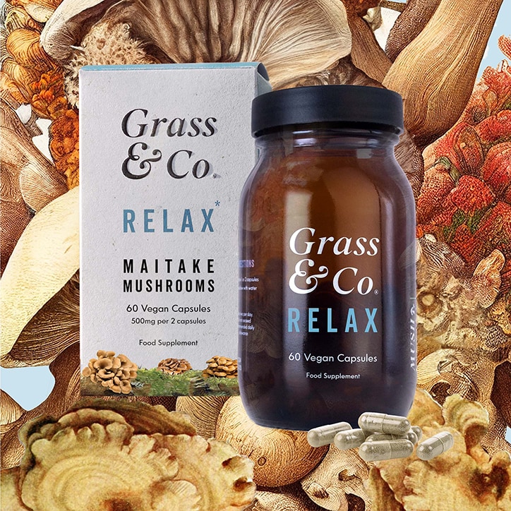 Grass & Co. RELAX Maitake Mushrooms with Ashwagandha + Magnesium 60 Vegan Capsules image 3