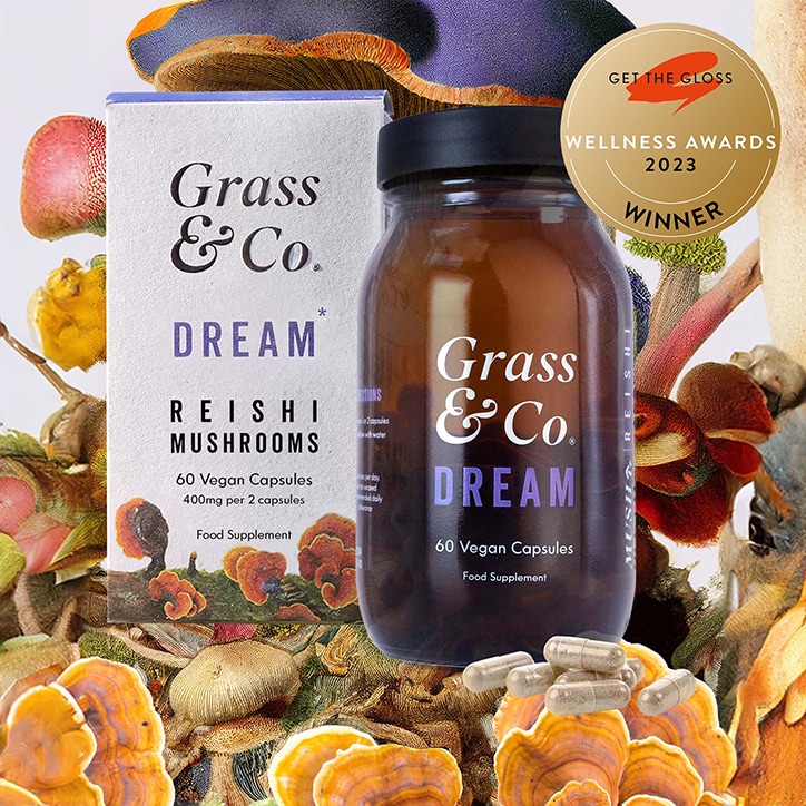 Grass & Co. DREAM Reishi Mushrooms with Magnesium + Sage, 60 Vegan Capsules