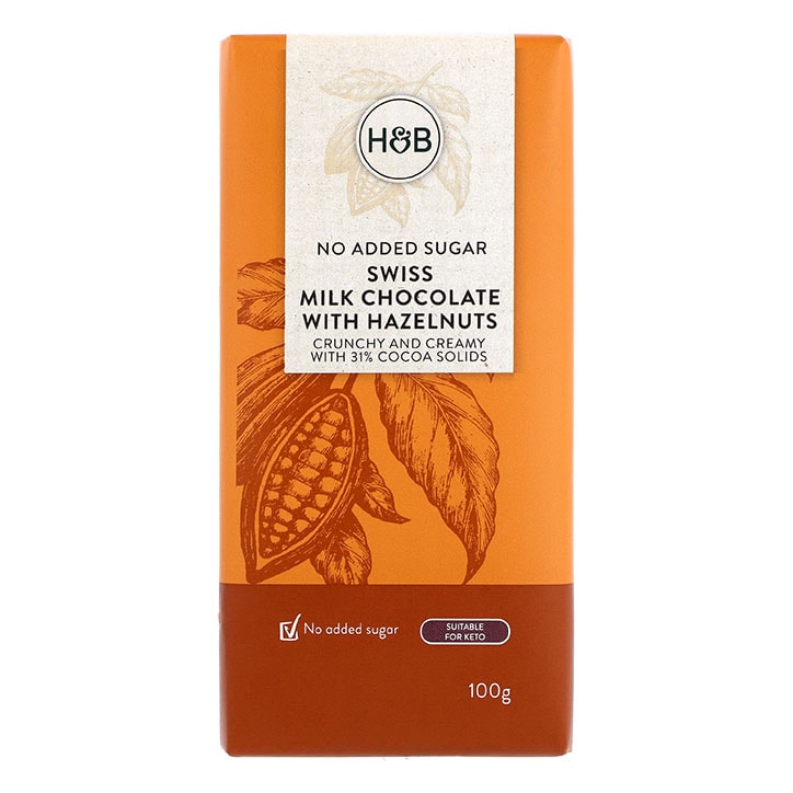 Holland & Barrett Swiss Milk Chocolate with Hazelnut 100g