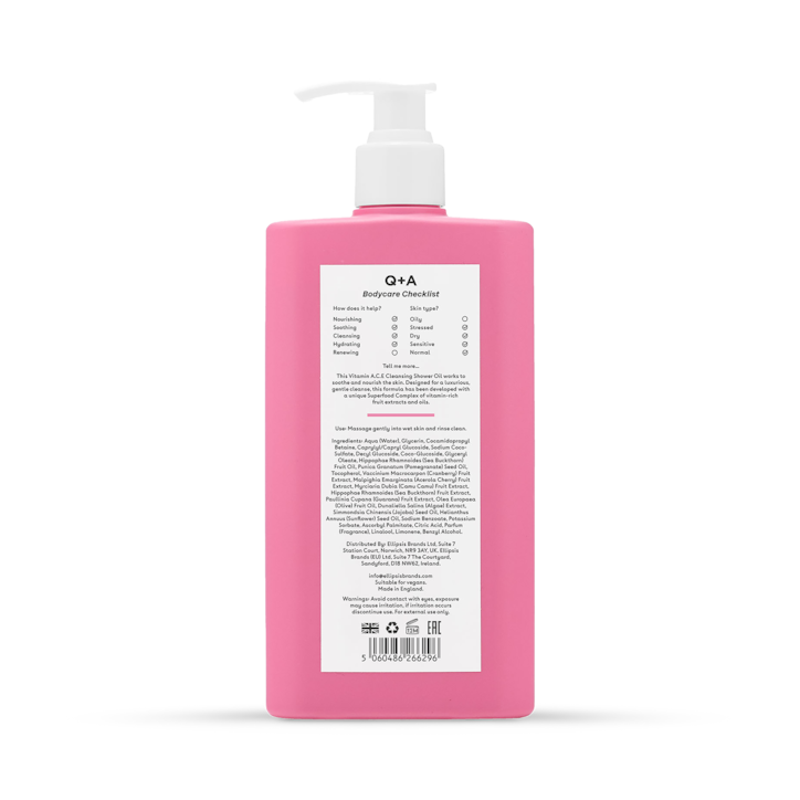 Q+A Vitamin A.C.E Cleansing Shower Oil 250ml image 2