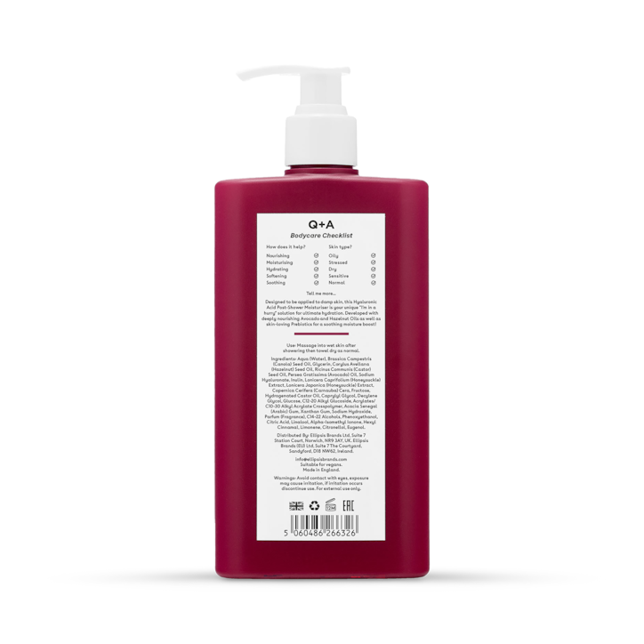 Q+A Hyaluronic Acid Post-Shower Moisturiser 250ml image 2