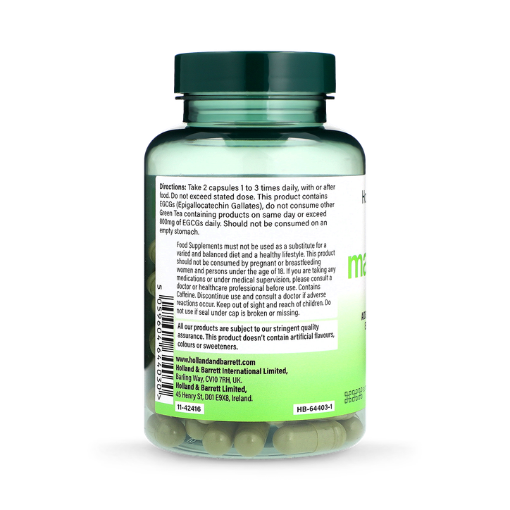 Holland & Barrett Matcha Tea 500mg 100 Capsules image 3