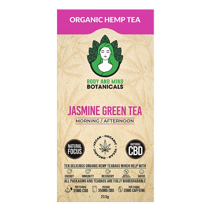 Body & Mind Botanicals CBD Hemp Tea Jasmine 10 Tea Bags-1