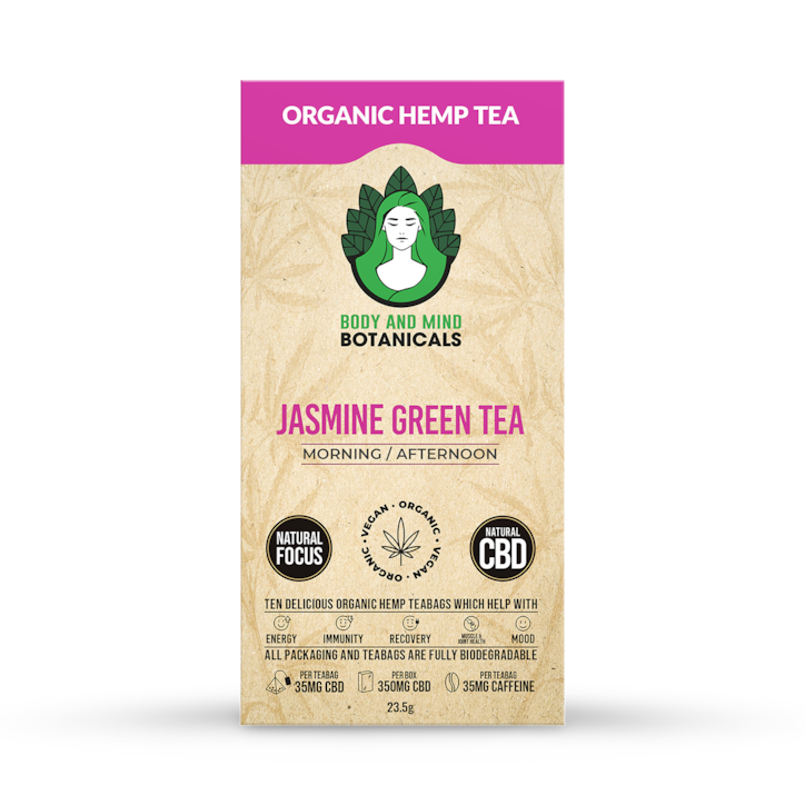 Body & Mind Botanicals CBD Hemp Tea Jasmine 10 Tea Bags image 1