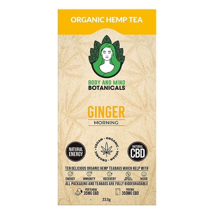 Body & Mind Botanicals CBD Hemp Tea Ginger 10 Tea Bags-1