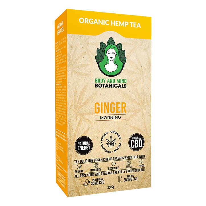 Body & Mind Botanicals CBD Hemp Tea Ginger 10 Tea Bags image 2