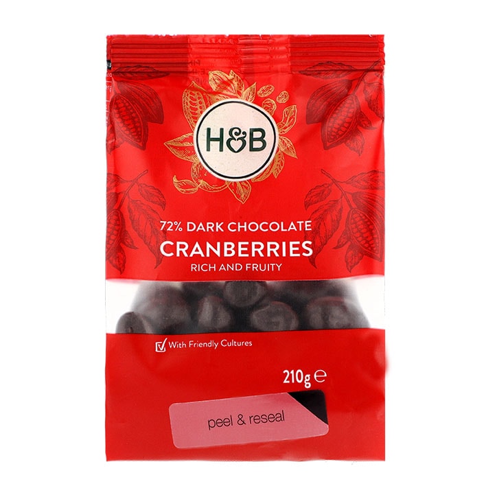 Holland & Barrett Dark Chocolate Cranberries 210g