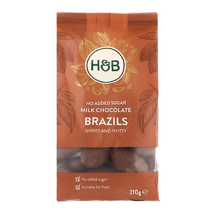 Holland & Barrett No Added Sugar Milk Chocolate Brazil Nuts 210g-1
