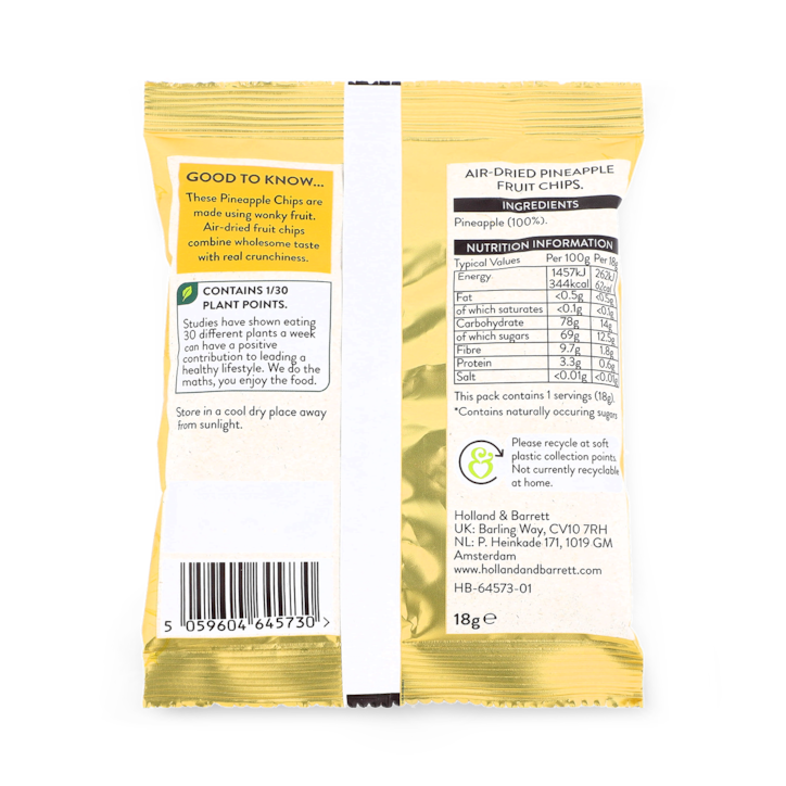 Holland & Barrett Pineapple Chips 18g image 2