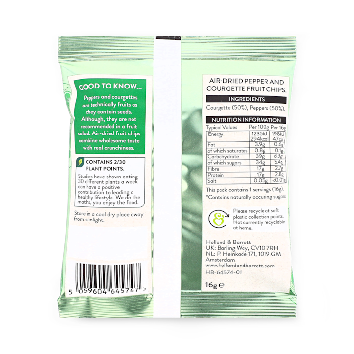 Holland & Barrett Courgette & Pepper Chips 16g image 2