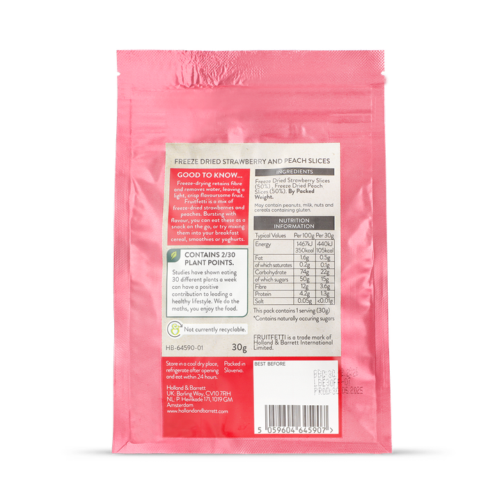 Holland & Barrett Fruitfetti Strawberry & Peach 30g image 2