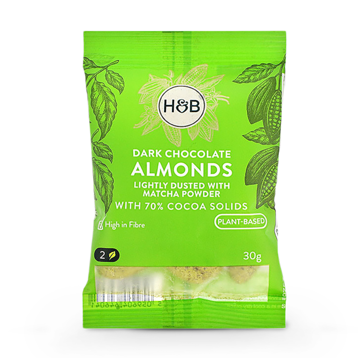 Holland & Barrett Dark Chocolate Matcha Almonds 30g image 1
