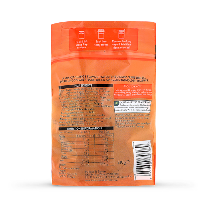 Holland & Barrett Dark & Orangey Trail Mix 210g image 2