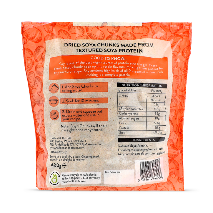 Holland & Barrett Soy Protein Chunks 400g image 2