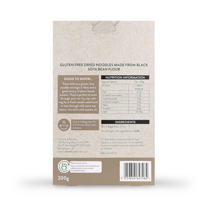 Holland & Barrett Black Bean Noodles 200g image 3