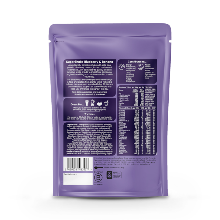 Naturya SuperShake Blueberry & Banana 275g image 2