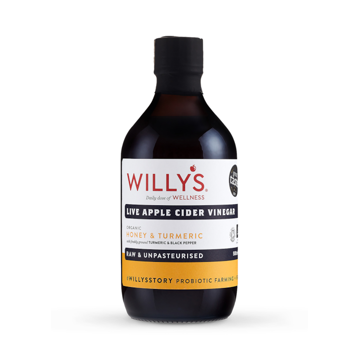 Willy's Organic Honey & Turmeric Live Apple Cider Vinegar 500ml image 1