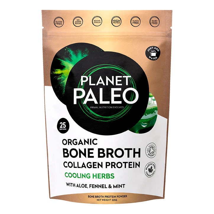 Planet Paleo Organic Bone Broth Collagen Protein Cooling Herbs 225g-1