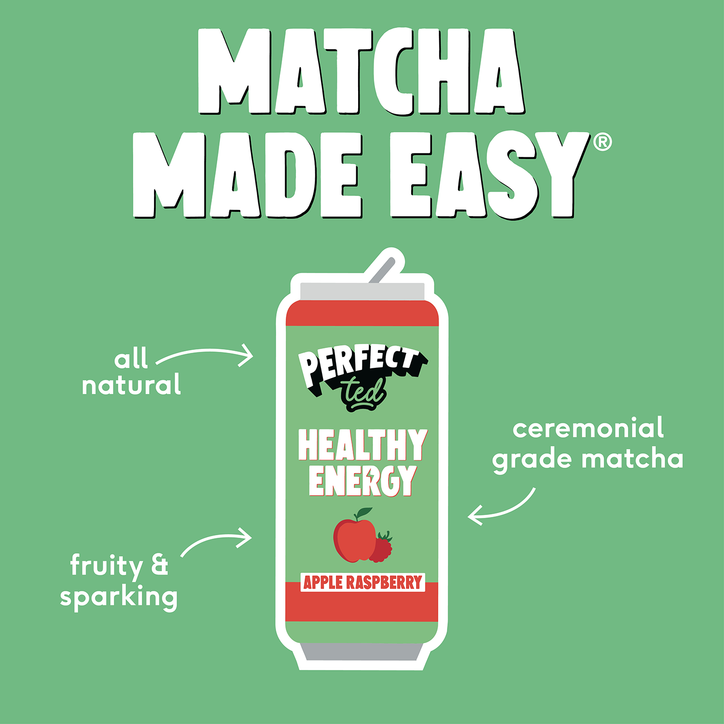 Perfect Ted Matcha Apple & Raspberry Energy Drink 250ml image 3