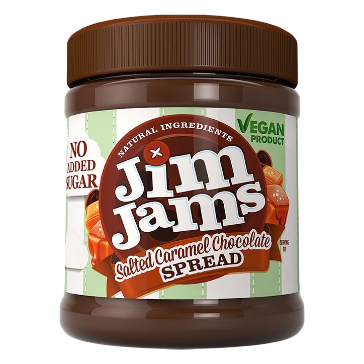 JimJams Vegan No Added Sugar Salted Caramel Chocolate Spread 330g-1