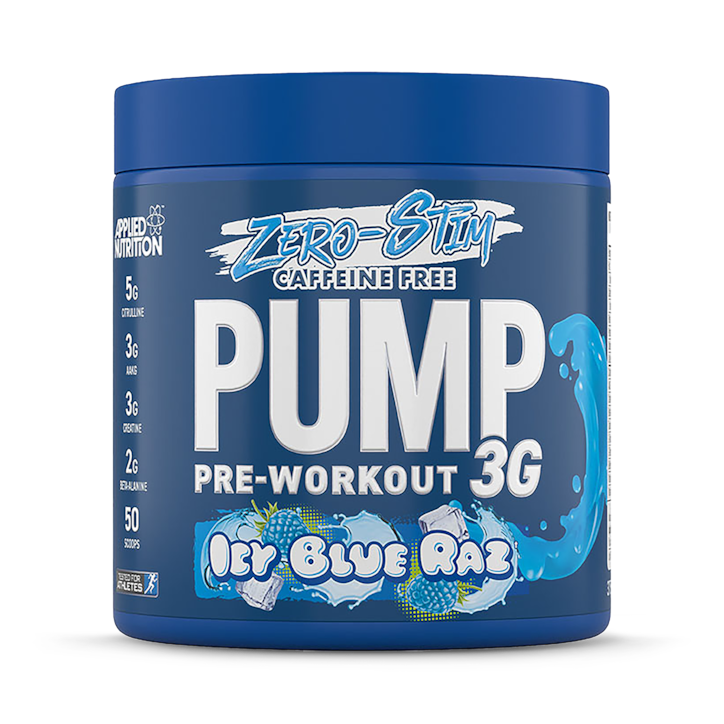 Applied Nutrition Caffeine Free Pump  3G Pre Workout Icy Blue Raz 375g image 1