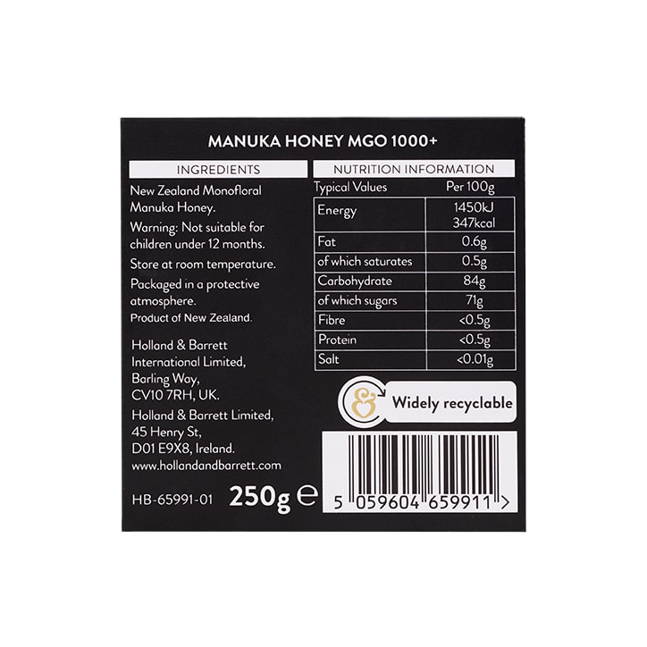 Holland & Barrett Manuka Honey MGO 1000+ Gift Box 250g image 2