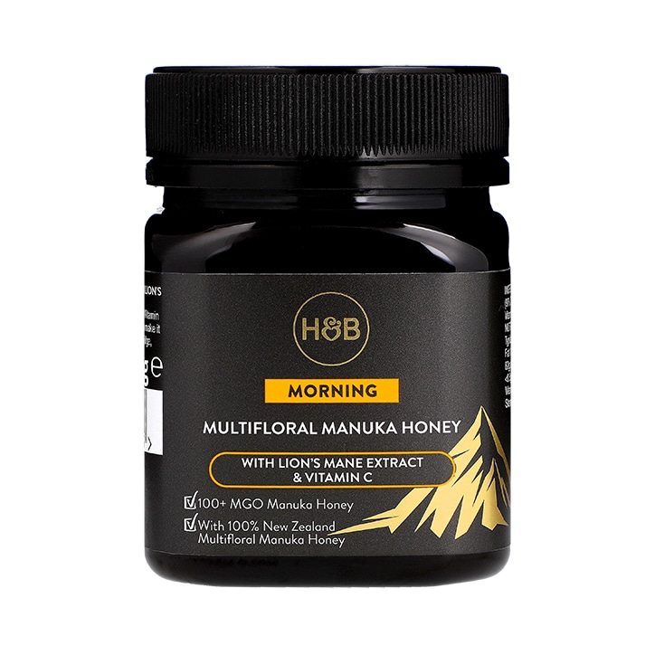 Holland & Barrett Morning Multifloral Manuka Honey (with Lion's Mane & Vitamin C) 250g image 1