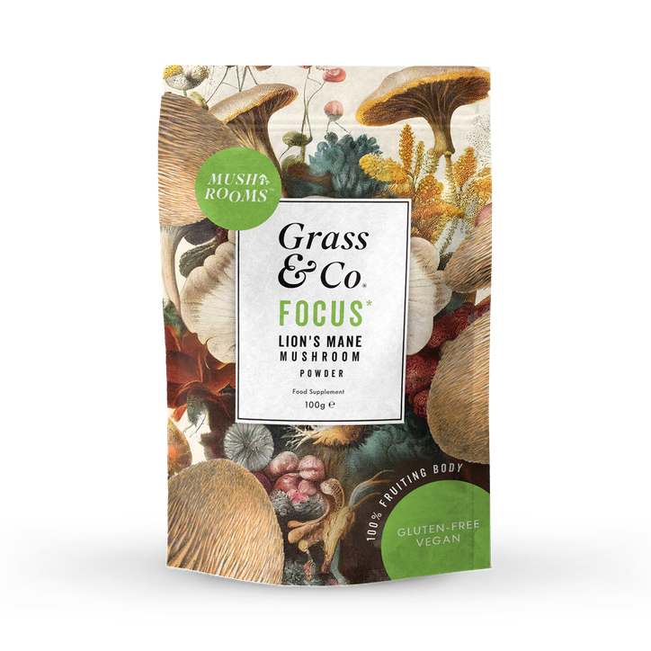 Grass & Co. FOCUS Lion's Mane Mushrooms Powder 100g image 1