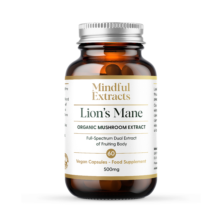 Mindful Extracts Organic Lion's Mane Mushroom Extract 60 Vegan Capsules