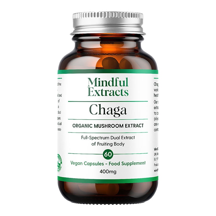 Mindful Extracts Organic Chaga Mushroom 60 Vegan Capsules-1